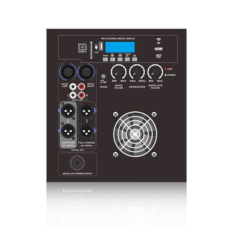 PL28SUB-5-1.1 : Modes de sortie gamme complète ou passe-haut Module fonctionnel de haut-parleur line array de sortie d'alimentation 1.1 canaux