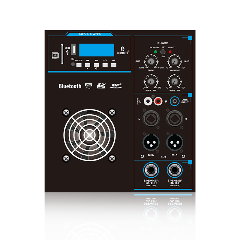 SUB12-2.1 : sortie de mixage et sortie de puissance pour module fonctionnel de haut-parleur Line Array de sortie d'alimentation satellite 2.1 ou 2.2 canaux