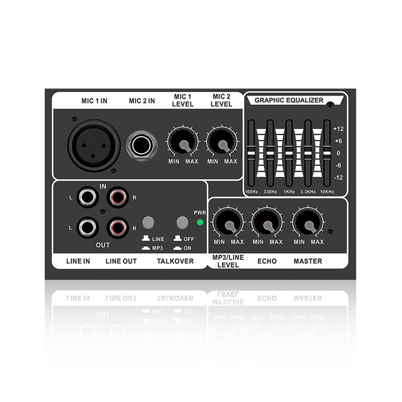 PL13-5EQ+AC : module fonctionnel analogique horizontal à deux canaux micro et priorité micro pour amplificateur de classe AB