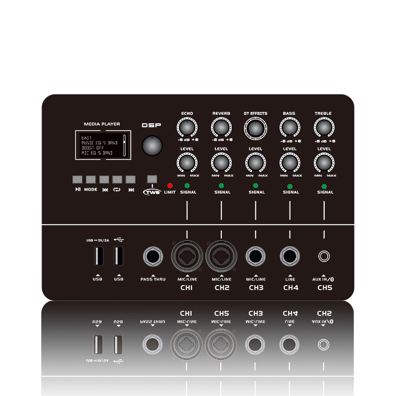 MK12-1.1 : Système de sonorisation en colonne tout-en-un avec module de panneau avant de mixeur numérique multicanal