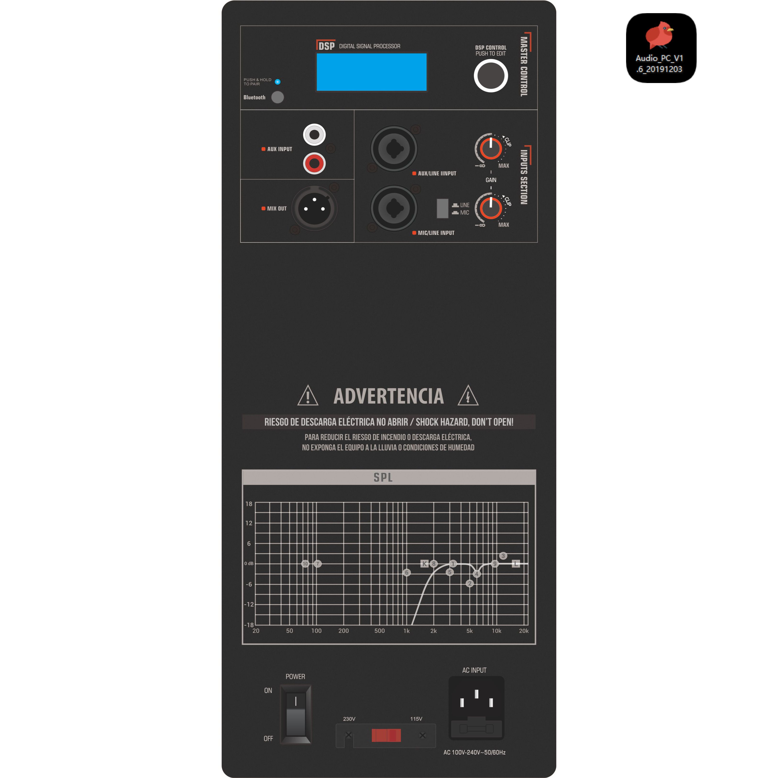Amplificateur de haut-parleur actif 2 voies DSP1901 Pro