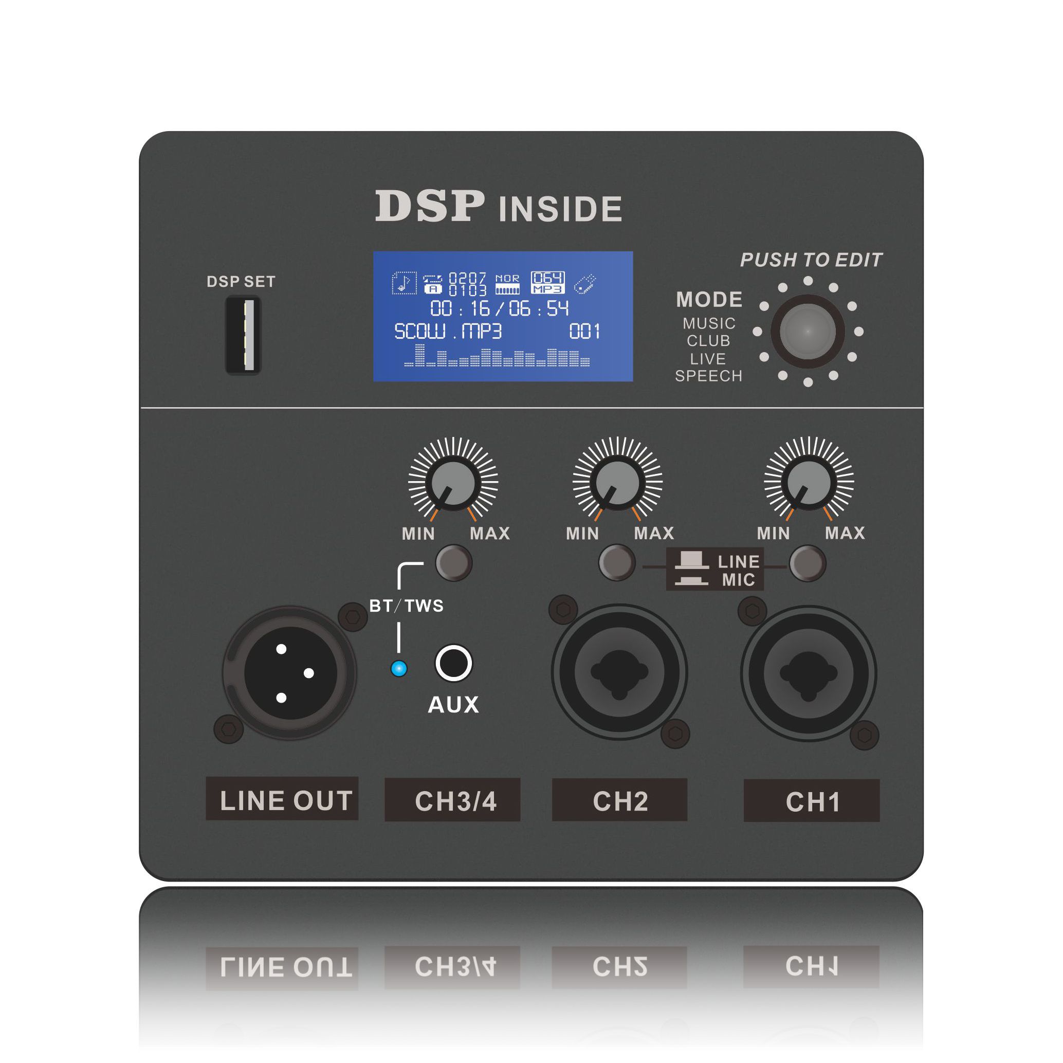 Amplificateur de haut-parleur actif large bande DSP1801