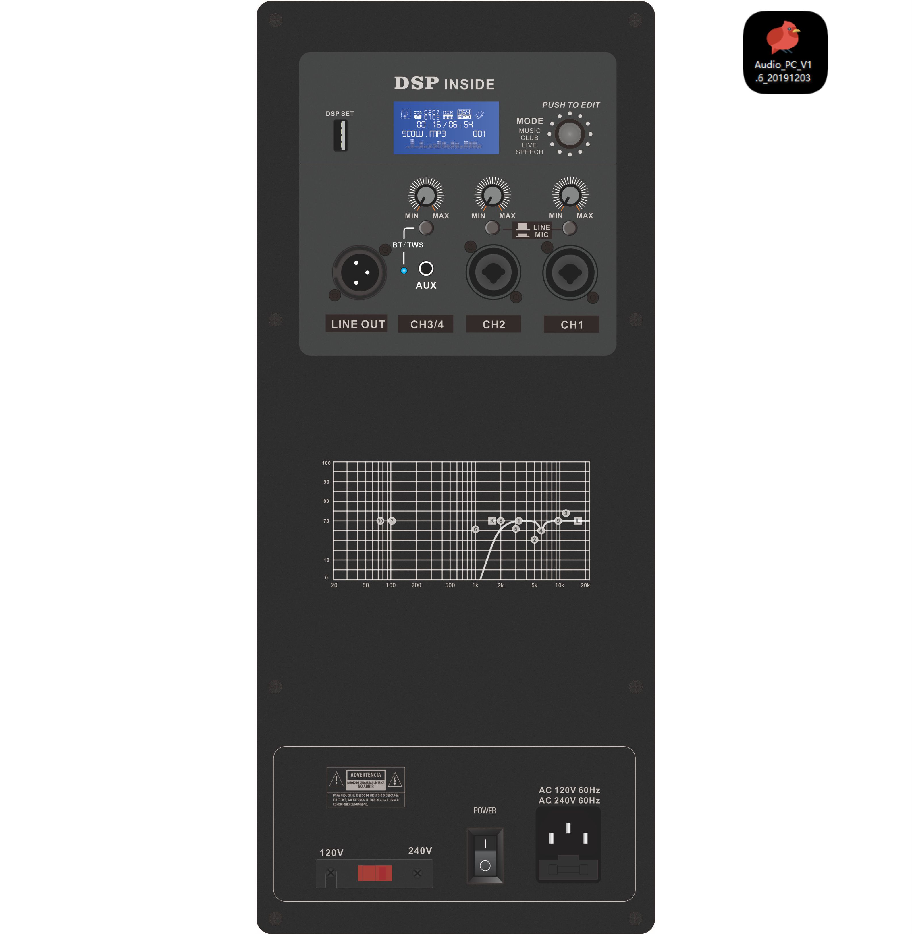 Amplificateur de haut-parleur actif large bande DSP1801