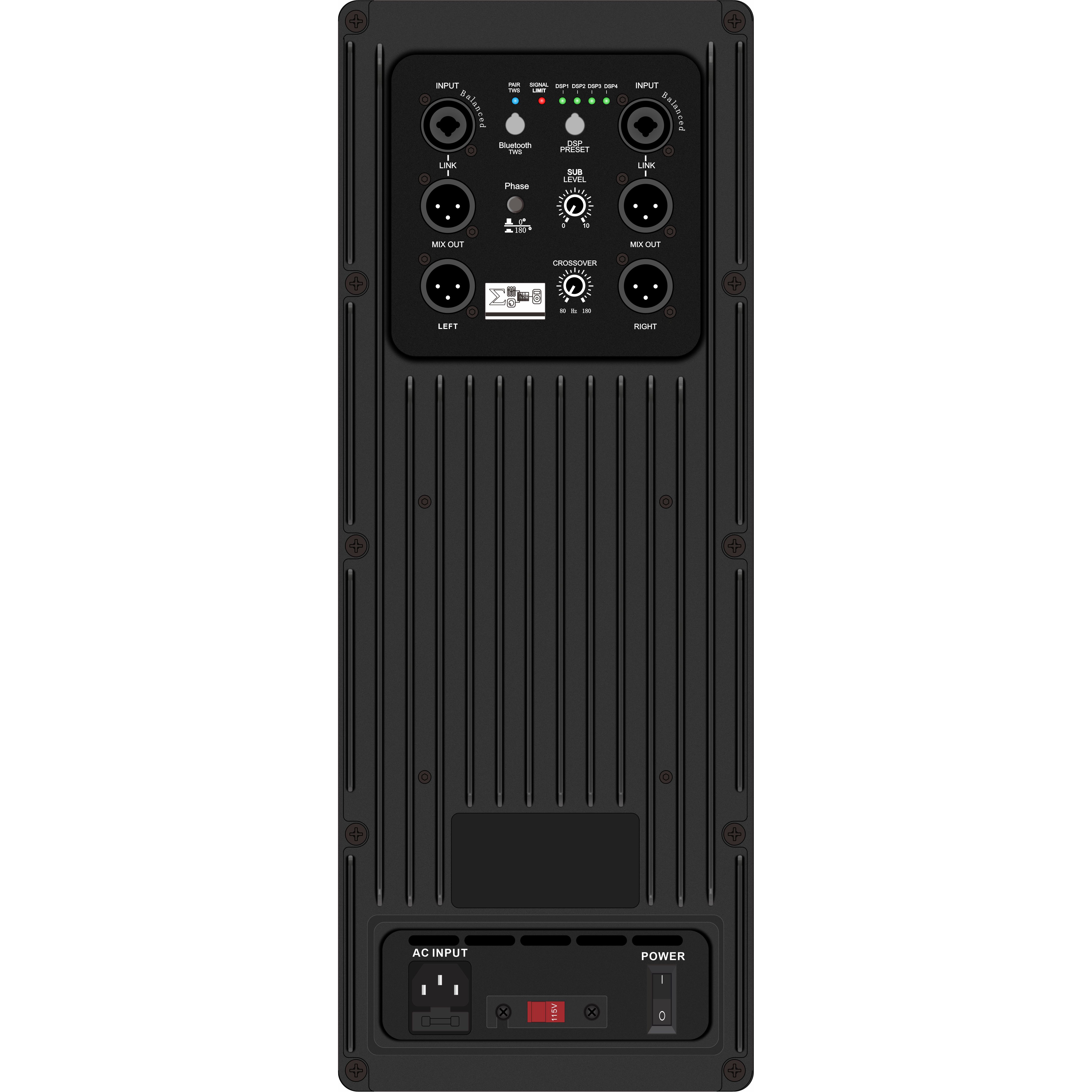 Amplificateur DSP pour caisson de basses alimenté DSP1804SUB