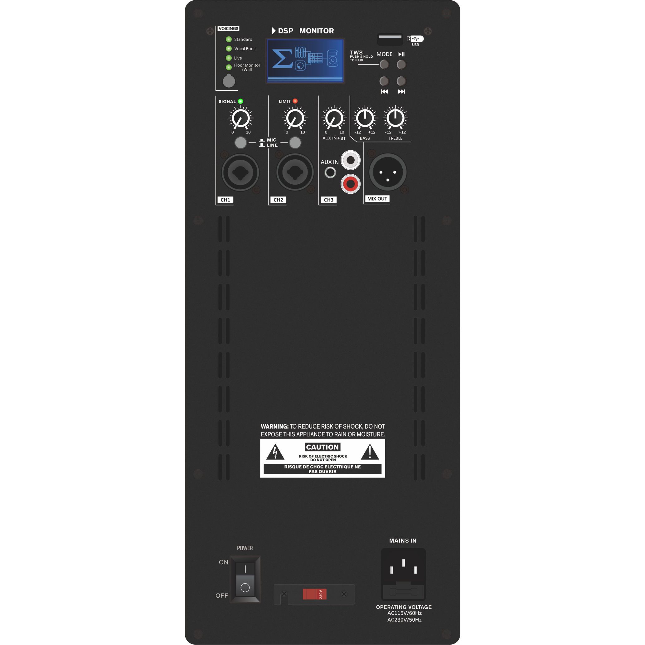 DSP1807 Amplificateur de haut-parleur actif 2 voies DSP