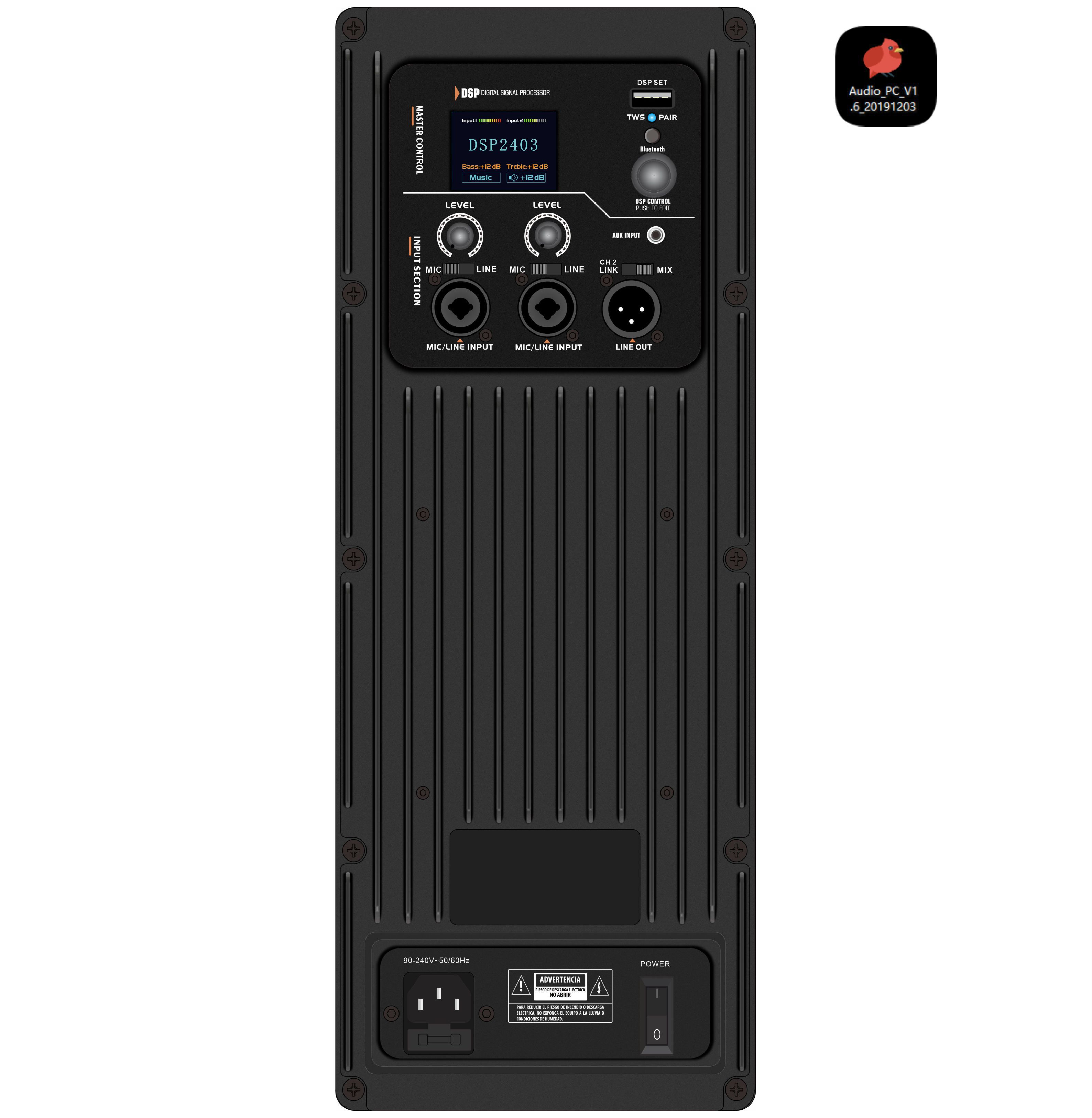 Amplificateur de haut-parleur actif large bande DSP2403