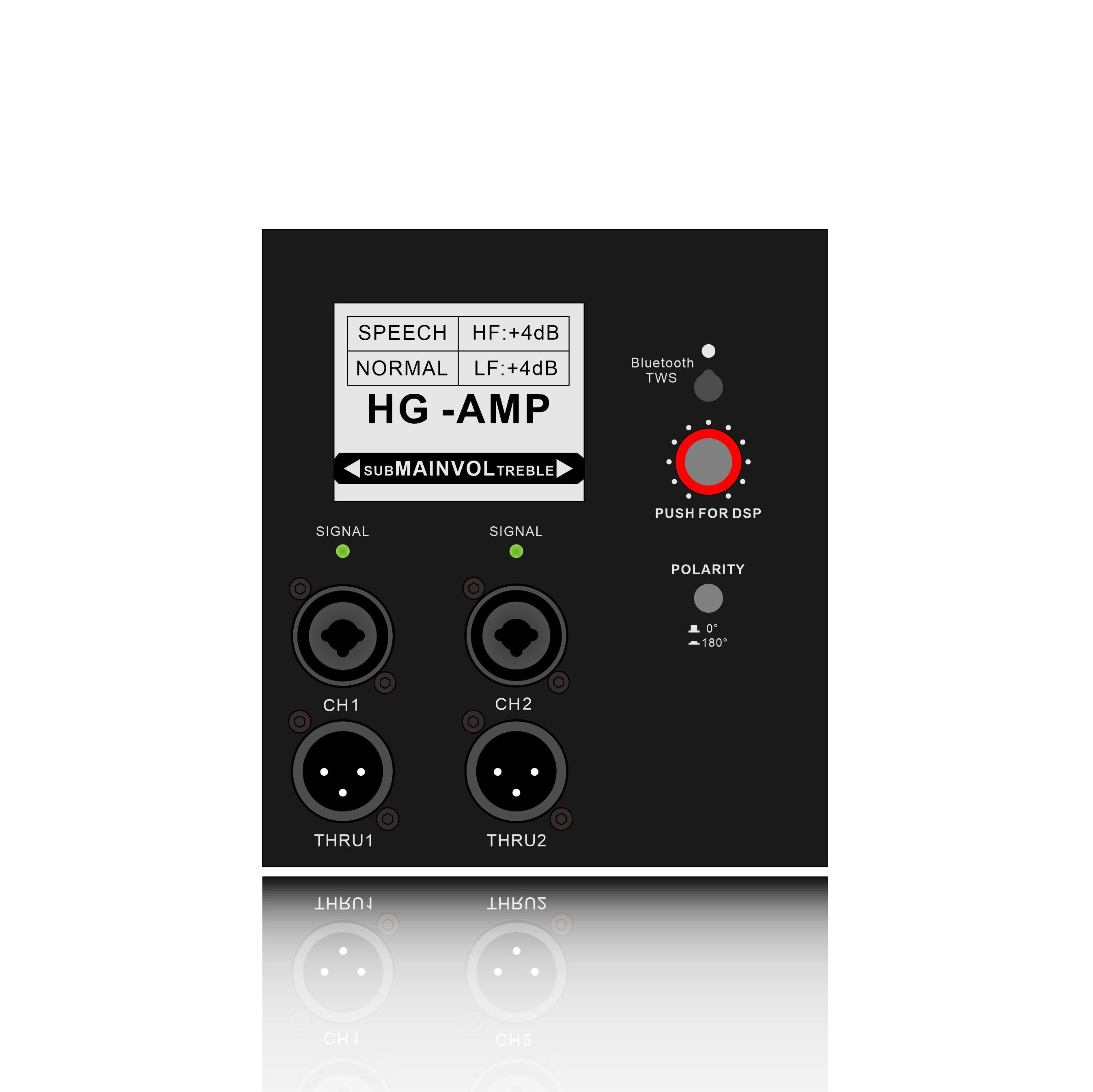 DSP718SUB : interface LCD avec Blutooth et TWS disponibles Module fonctionnel de caisson de basses alimenté