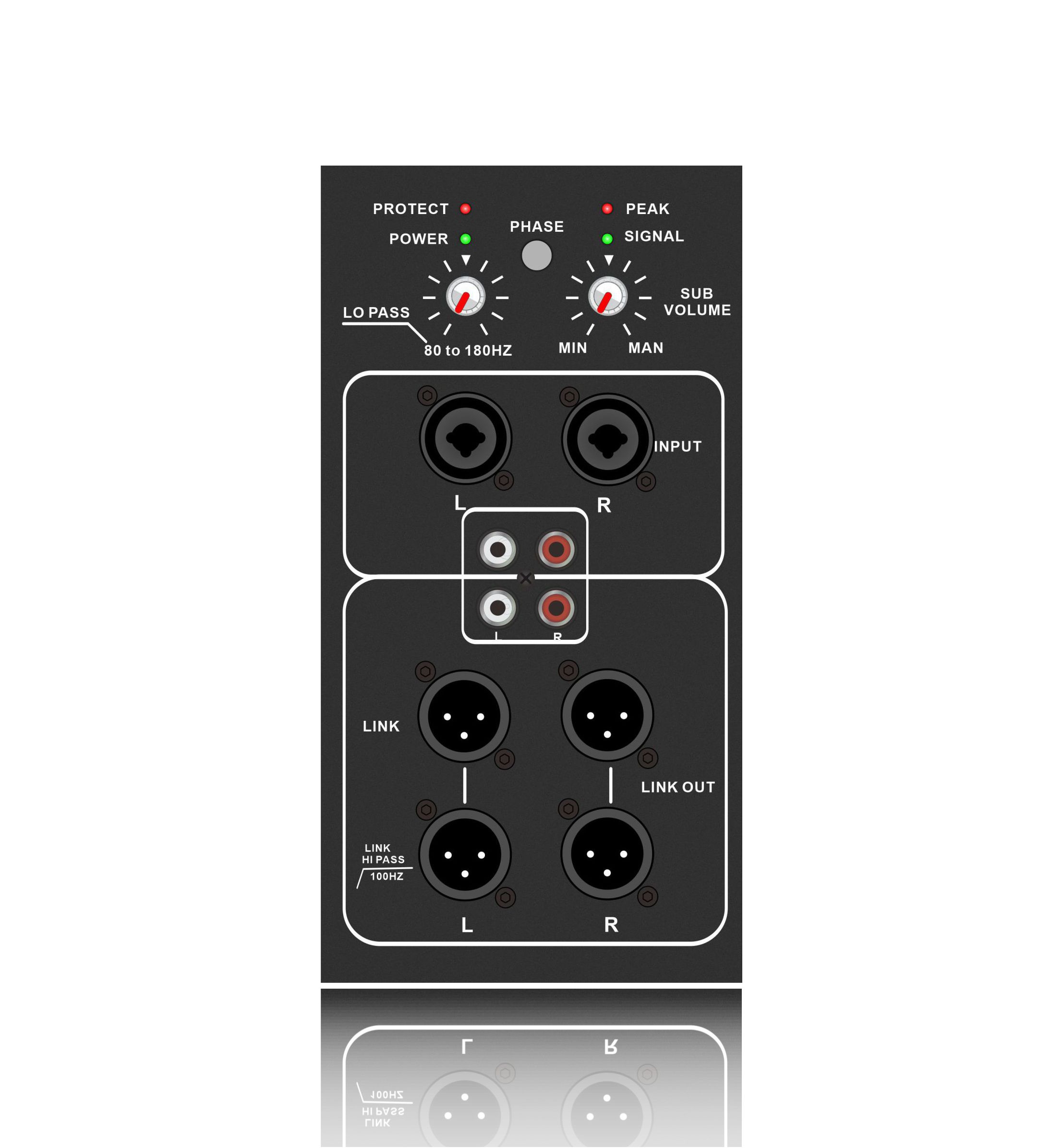 Amplificateur de caisson de basses alimenté SUB18-2.1 classe AB