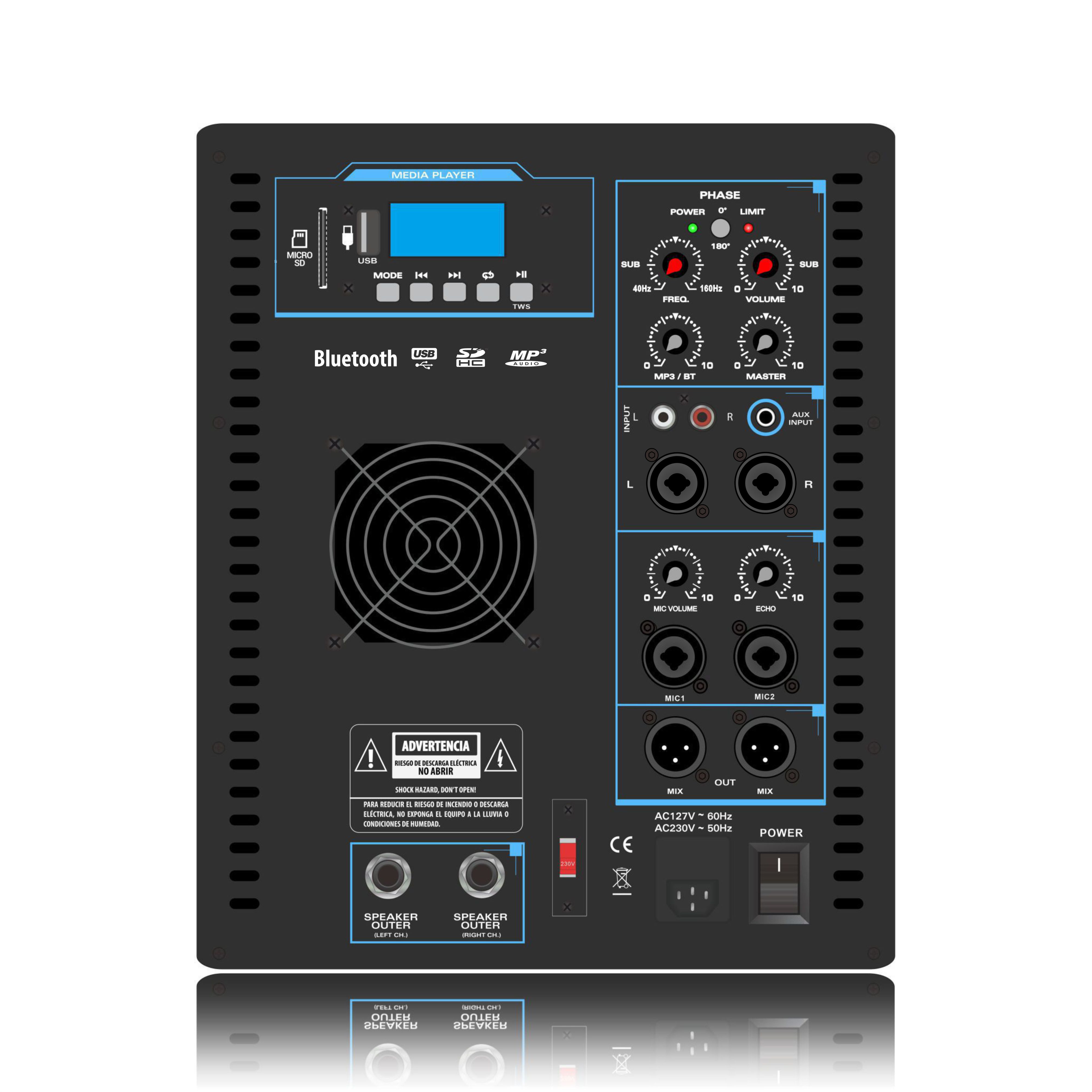 Amplificateur de puissance du système de haut-parleurs Line Array SUB12 2.1