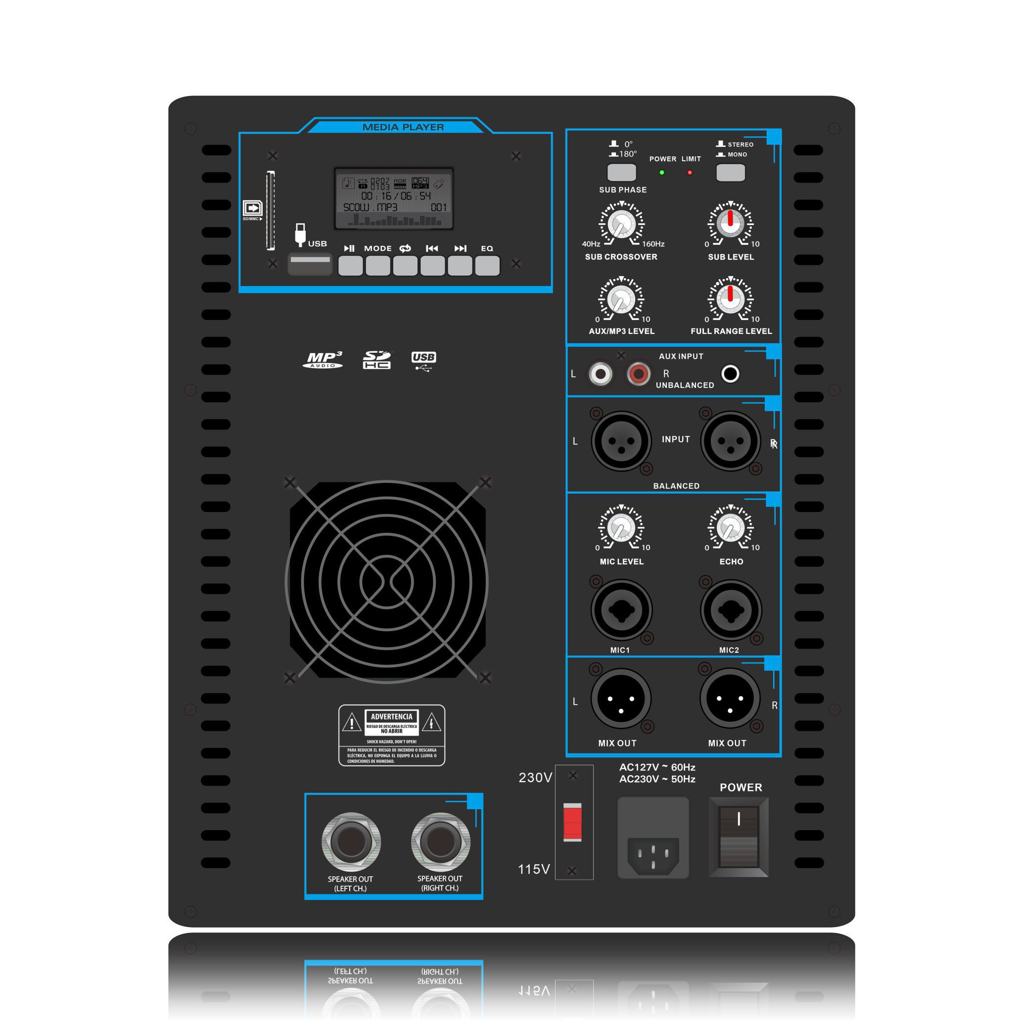 Amplificateur de puissance du système de haut-parleurs Line Array SUB15 2.1-2.2
