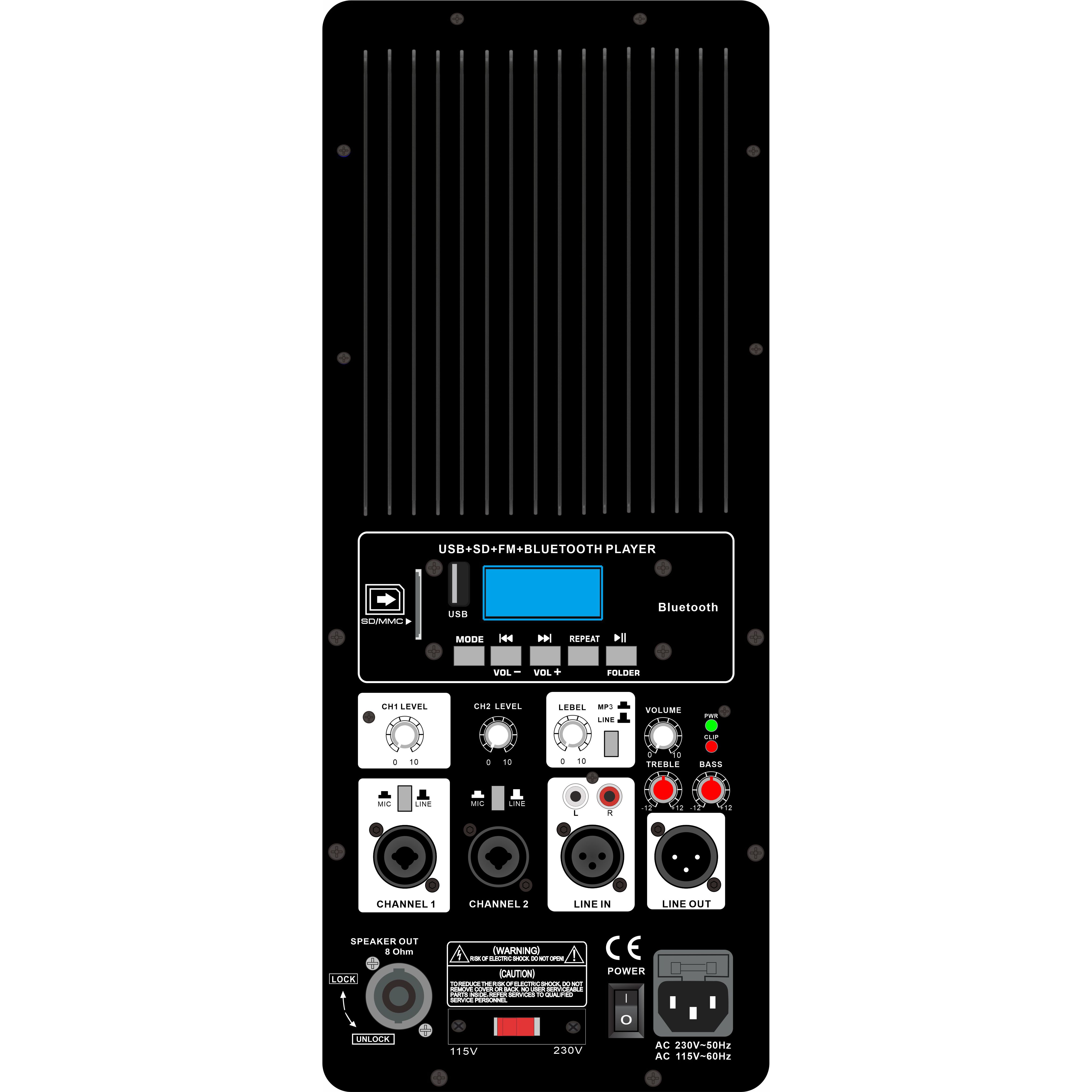 Amplificateur de système de sonorisation amplifié de classe H PL76