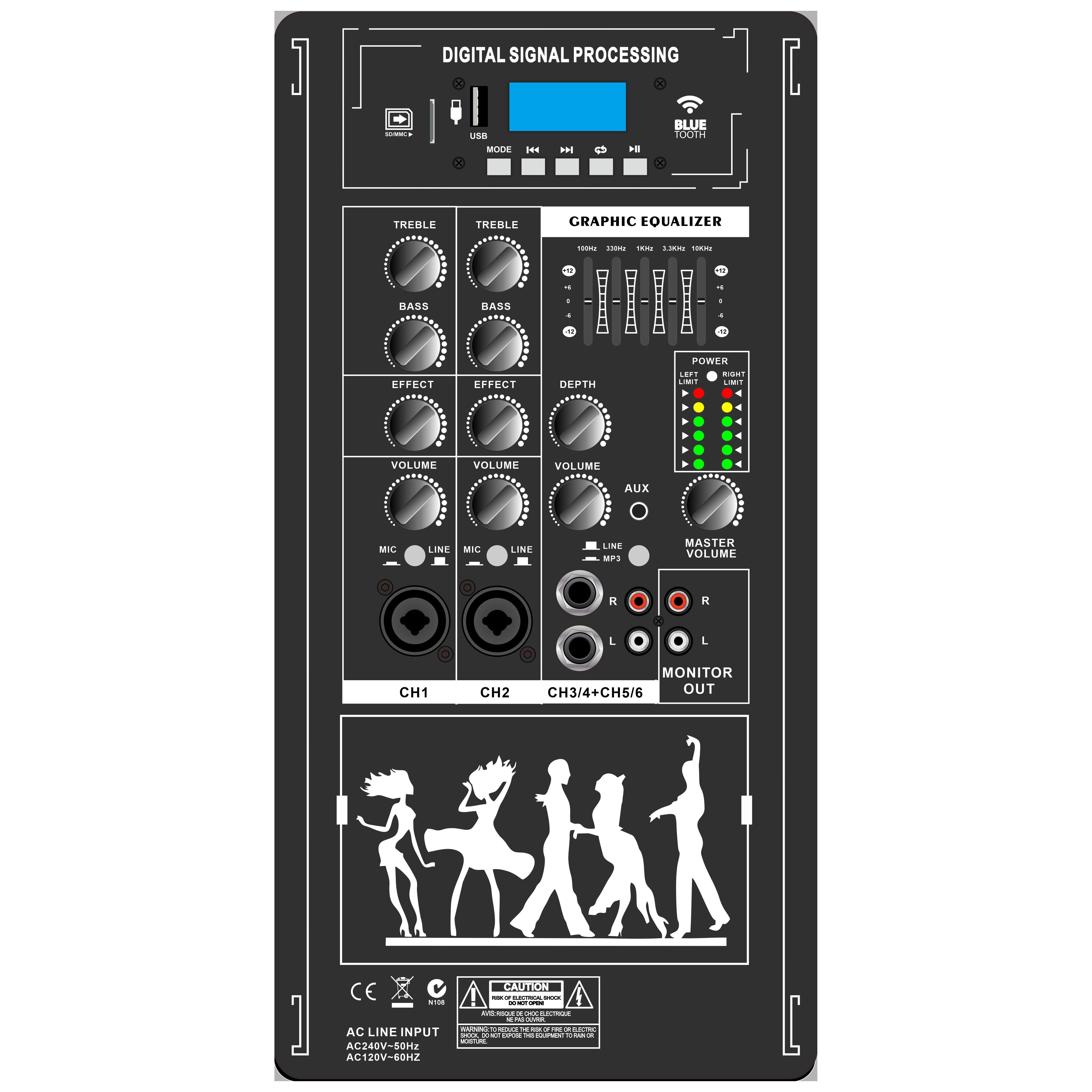 Amplificateur amplifié pour système stéréo portable EON206
