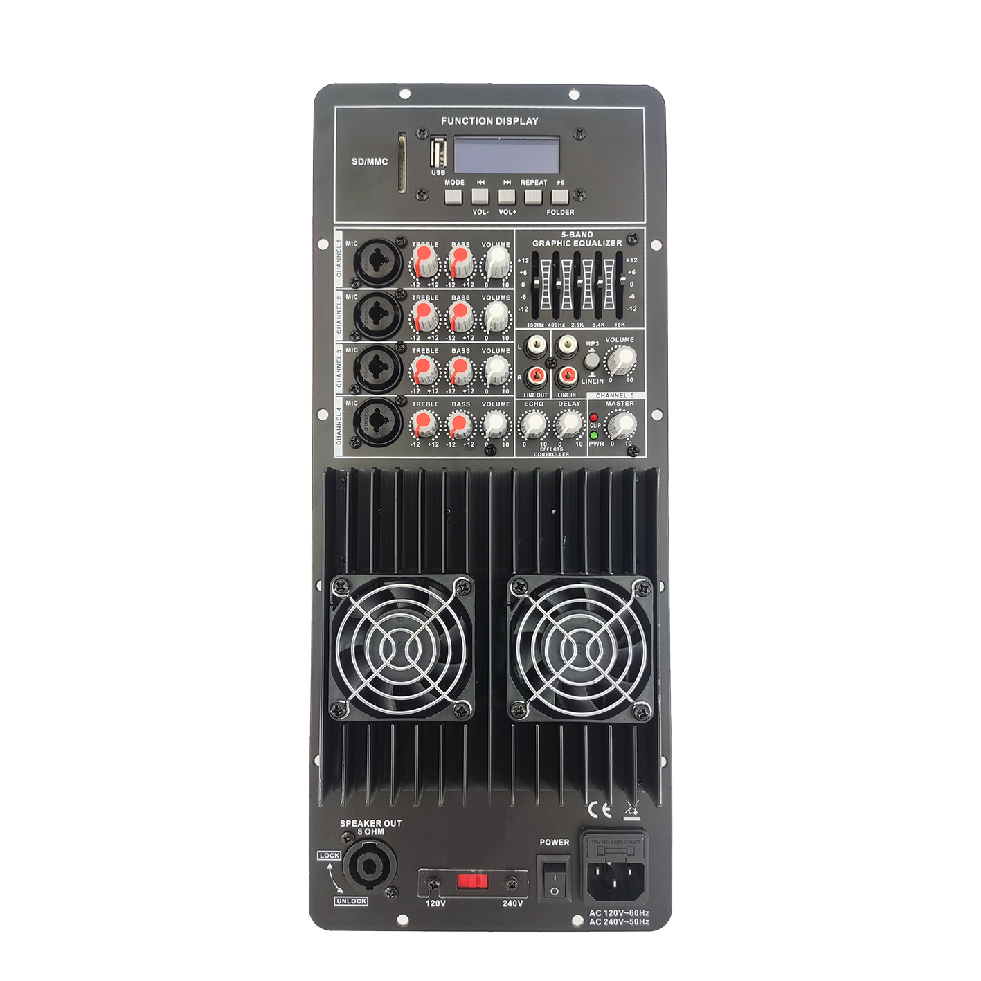 Amplificateur de haut-parleur PA multicanal classe AB avec égaliseur PL83