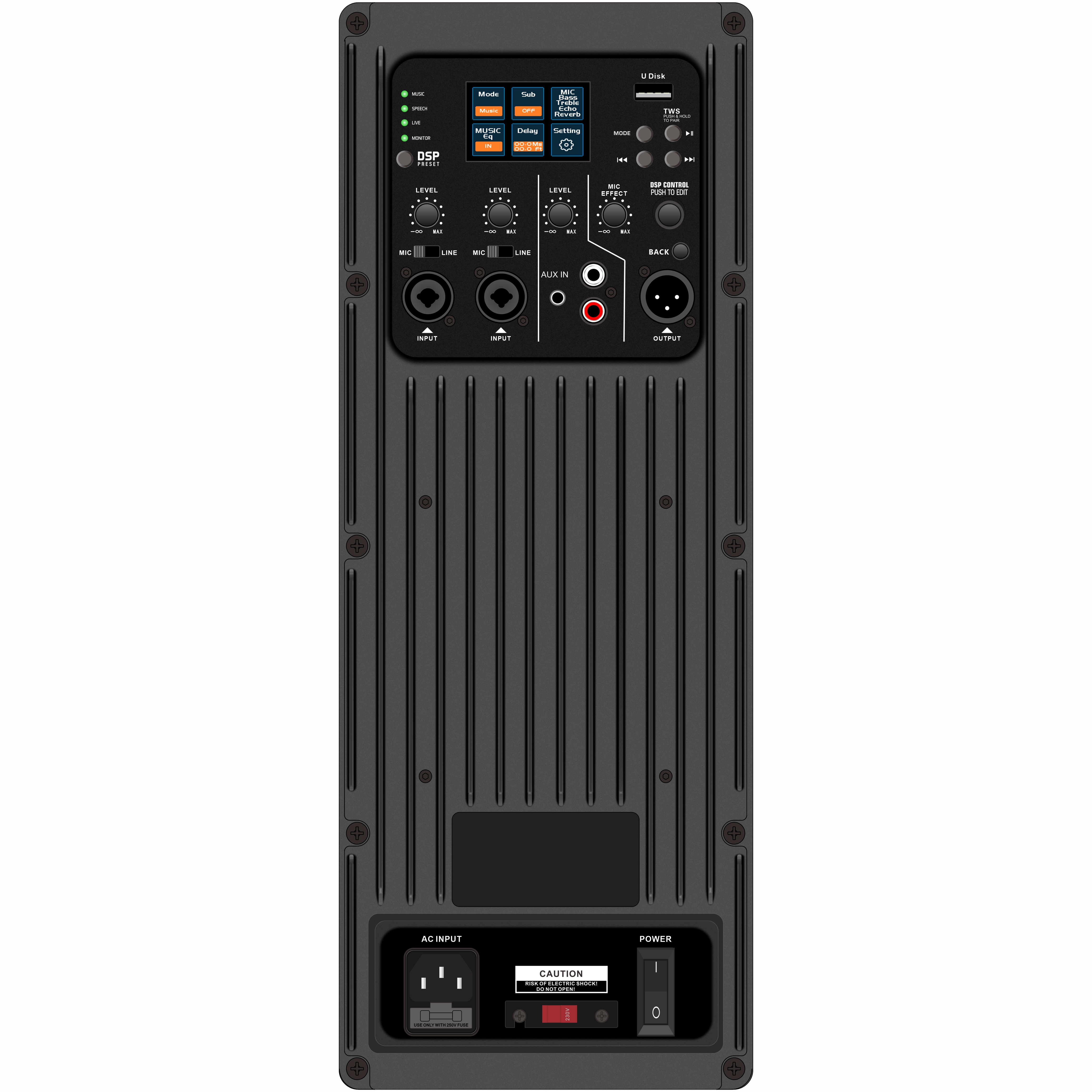Amplificateur de haut-parleur actif DSP à écran couleur complet DSP2507